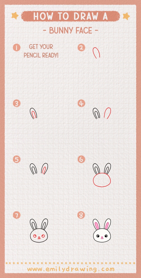 how to draw a bunny face pinterest pin